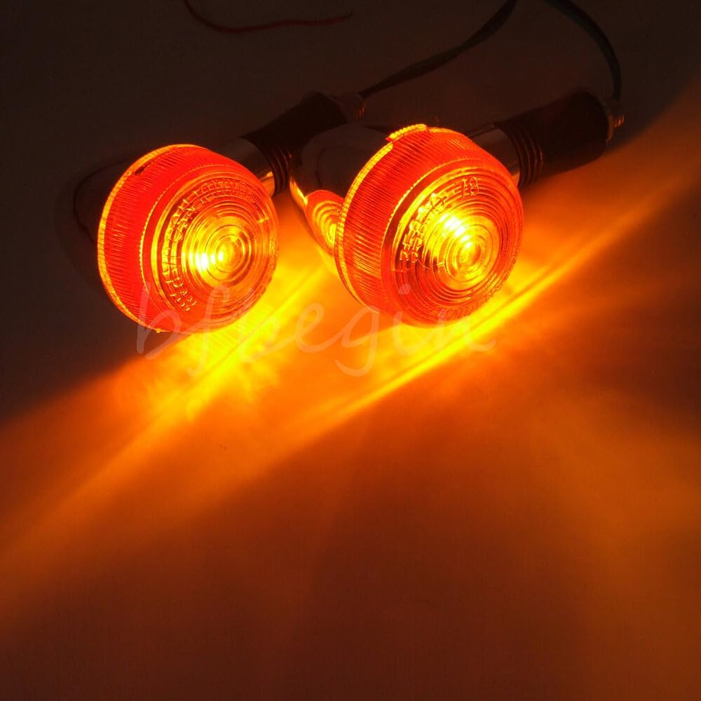 ya 4 8.14 Paar Motorcycle Turn Signal Flashing Light Black Amber for Yamaha for Kawasaki for Honda 