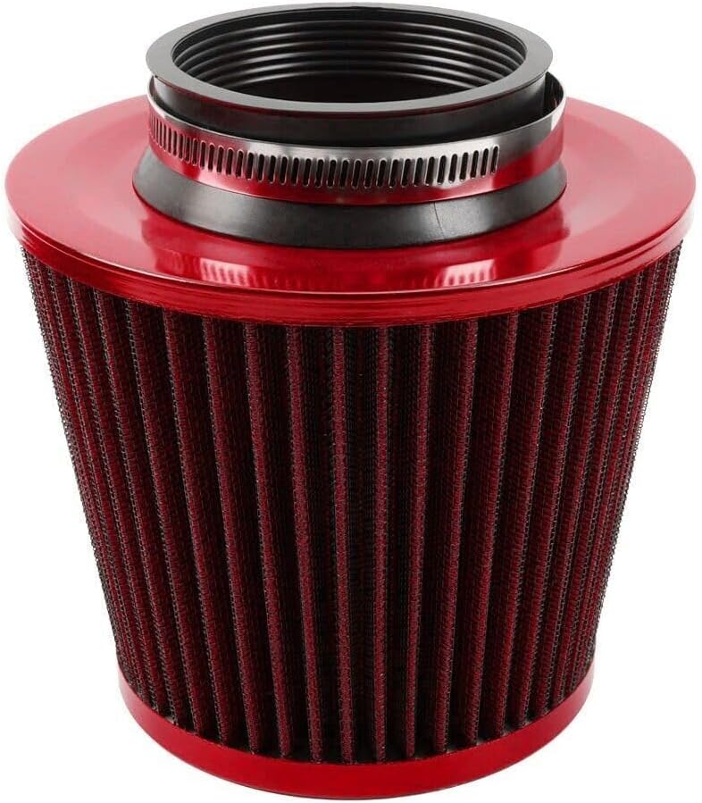 ya 13 9.15 baidi Red 3 76mm High Flow Inlet Cold Air Intake Cone Replacement Dry Air Filter