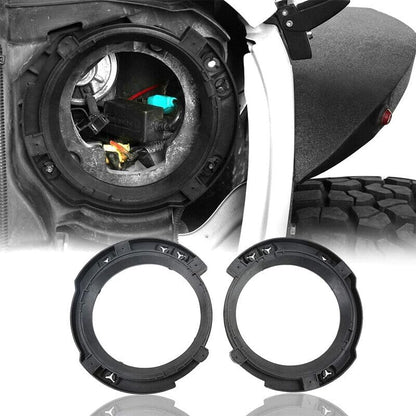 ya 4 8.14 2-Pack Bracket LED Headlight Mounting Ring Support Base for Jeep Wrangler JK 07-18