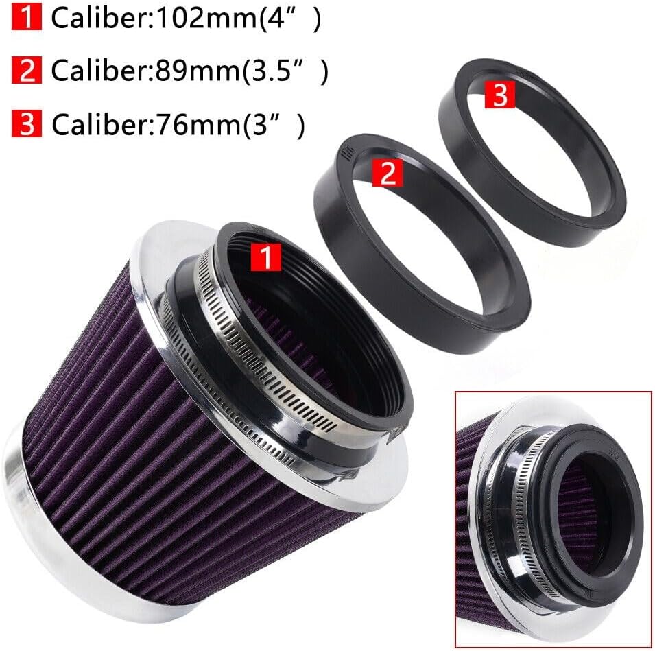 ya 13 9.15 baidi 3/3.5/4 Inlet 5 Tall High Flow Per for MAN ce Cold Air Intake Purple Air Filter