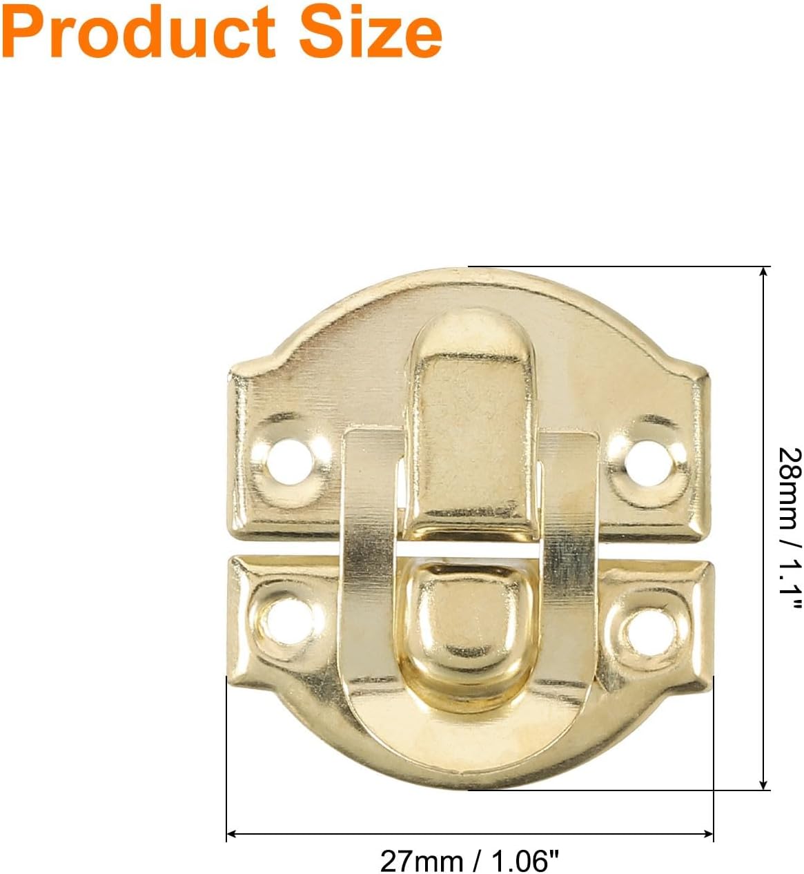 ya 26 10.21 baidi 2Set Retro Toggle Hasp Latch, Billed Iron Latch (27x28mm, Gold)-2