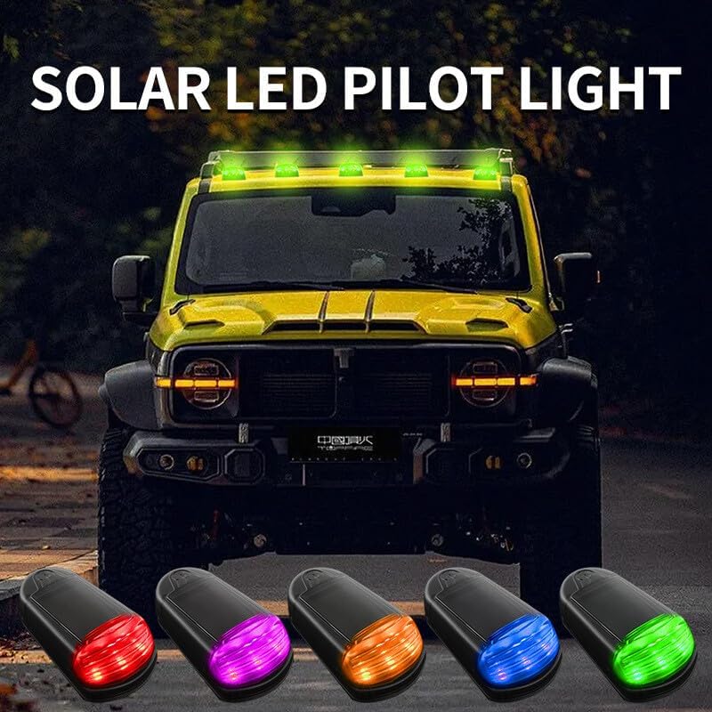 ya 13 9.15 baidi 5PCS Solar Powered Cab Lights for Truck 3LED Top Roof Light For Off-road Vehicle