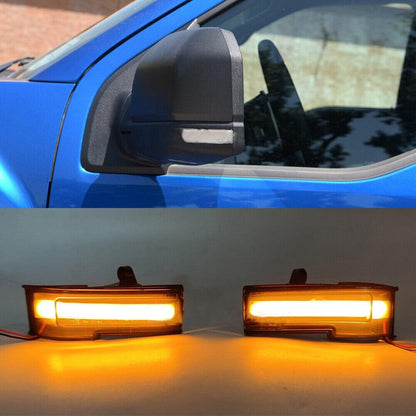 ya 4 8.10 2-piece set suitable for Ford F-150 Raptor 2015-2020 LED dynamic side mirror turn signal lights
