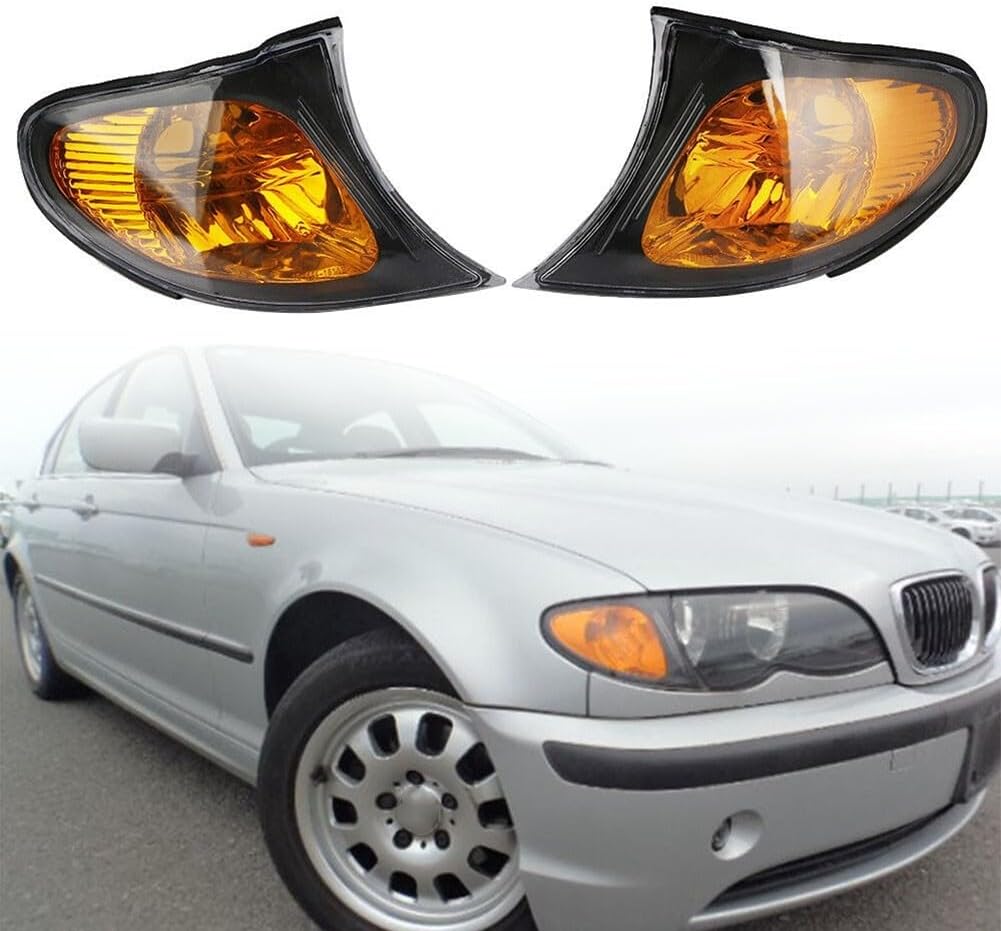 ya 6 8.24 baidi Corner lights For 02-05 E46 3-SERIES 4D Sedan Turn Signal Lamps Yellow Lens