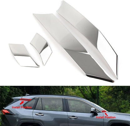ya 4 8.14 for Toyota Rav4 2019-2021 LHD Chrome Door Window A C Pillar Post Molding Cover