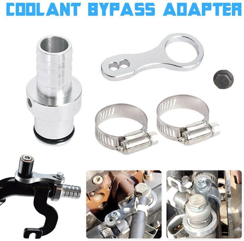 ya 11 9.14 baidiAutomotive Coolant Bypass Hose Barb Adapter Kit Fits 11-19 for Ram 2500 3500 4500 5500