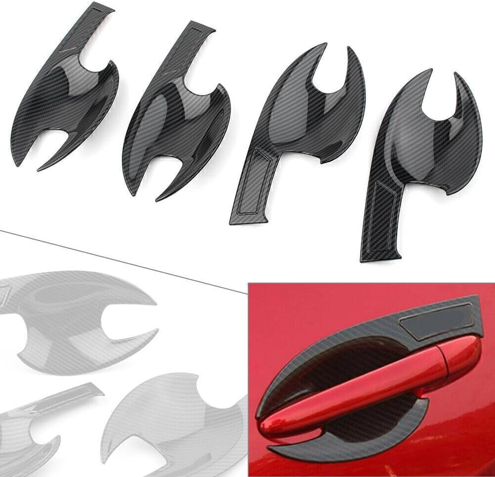 ya 10 9.16 baidi 4X Carbon Fiber Car Door Handle Bowl Cover Trim Fit for Mazda CX-5 CX5 2017-2020