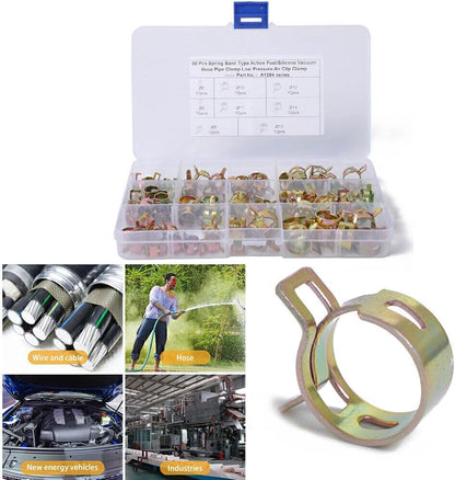 ya 5 8.24 baidi 60x 6-15mm Spring Clips Fuel Water Hose Clip Pipe Tube Clamp Fastener Steel