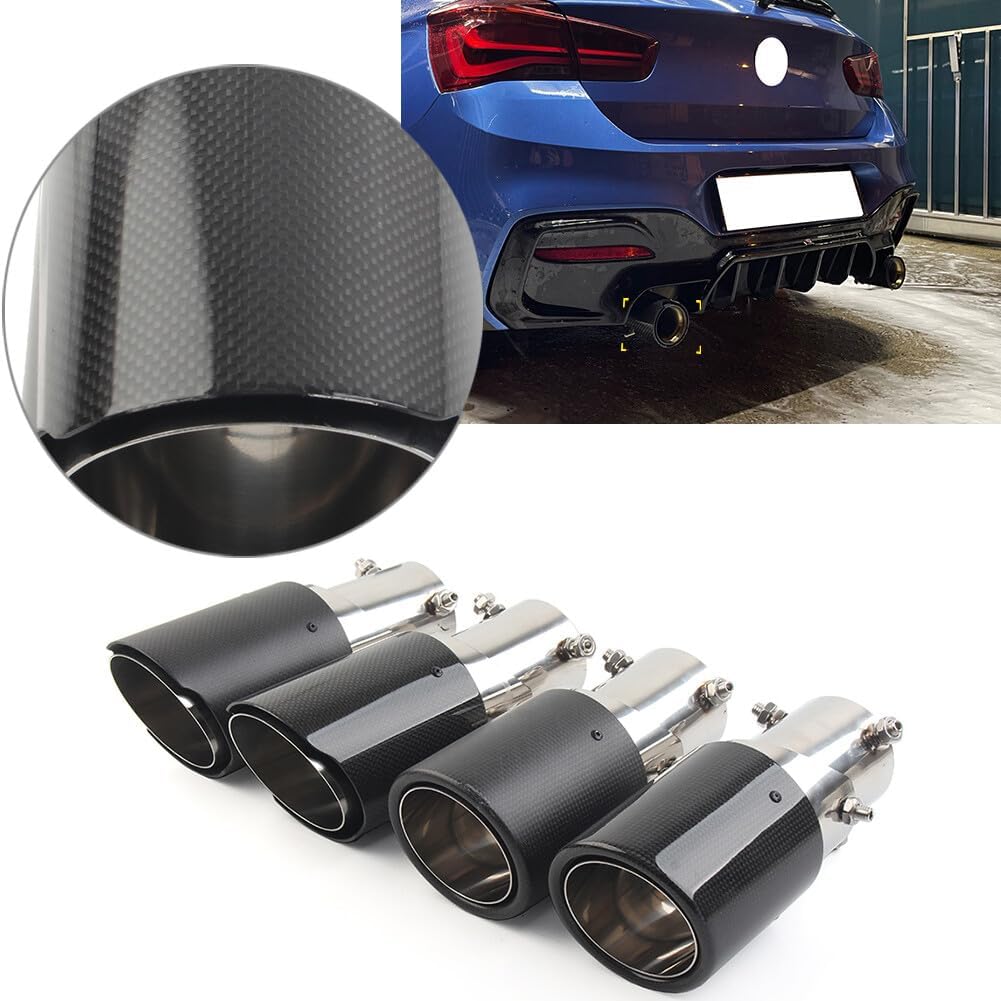 ya 6 8.14 Universal Automobile Pipe Muffler Inter 76mm Round Outlet 101mm Car Tip