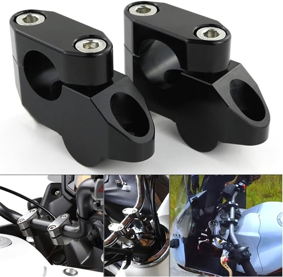 ya 4 8.14 2x Motorcycle 7/8 22mm Handle Bar Mount Holder Clamps Titanium Aluminum
