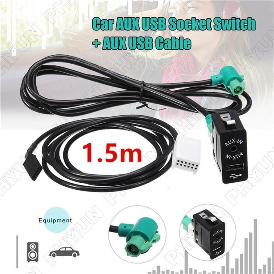 ya 4 8.24 baidi AUX USB Switch+Cable Suitable for BMW E60 E61 E63 E64 E87 E90 E70 F25 F12 F13
