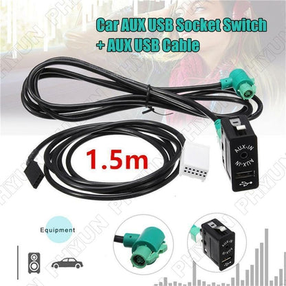 ya 4 8.24 baidi AUX USB Switch+Cable Suitable for BMW E60 E61 E63 E64 E87 E90 E70 F25 F12 F13