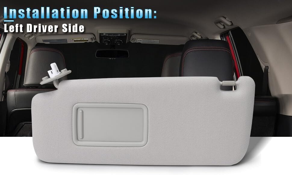 ya 11 9.14 baidi1x for 2010-2022 for Toyota for 4Runner Front Left Side Grey Sun Visor New 7432035A91B1