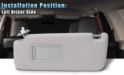 ya 11 9.14 baidi1x for 2010-2022 for Toyota for 4Runner Front Left Side Grey Sun Visor New 7432035A91B1