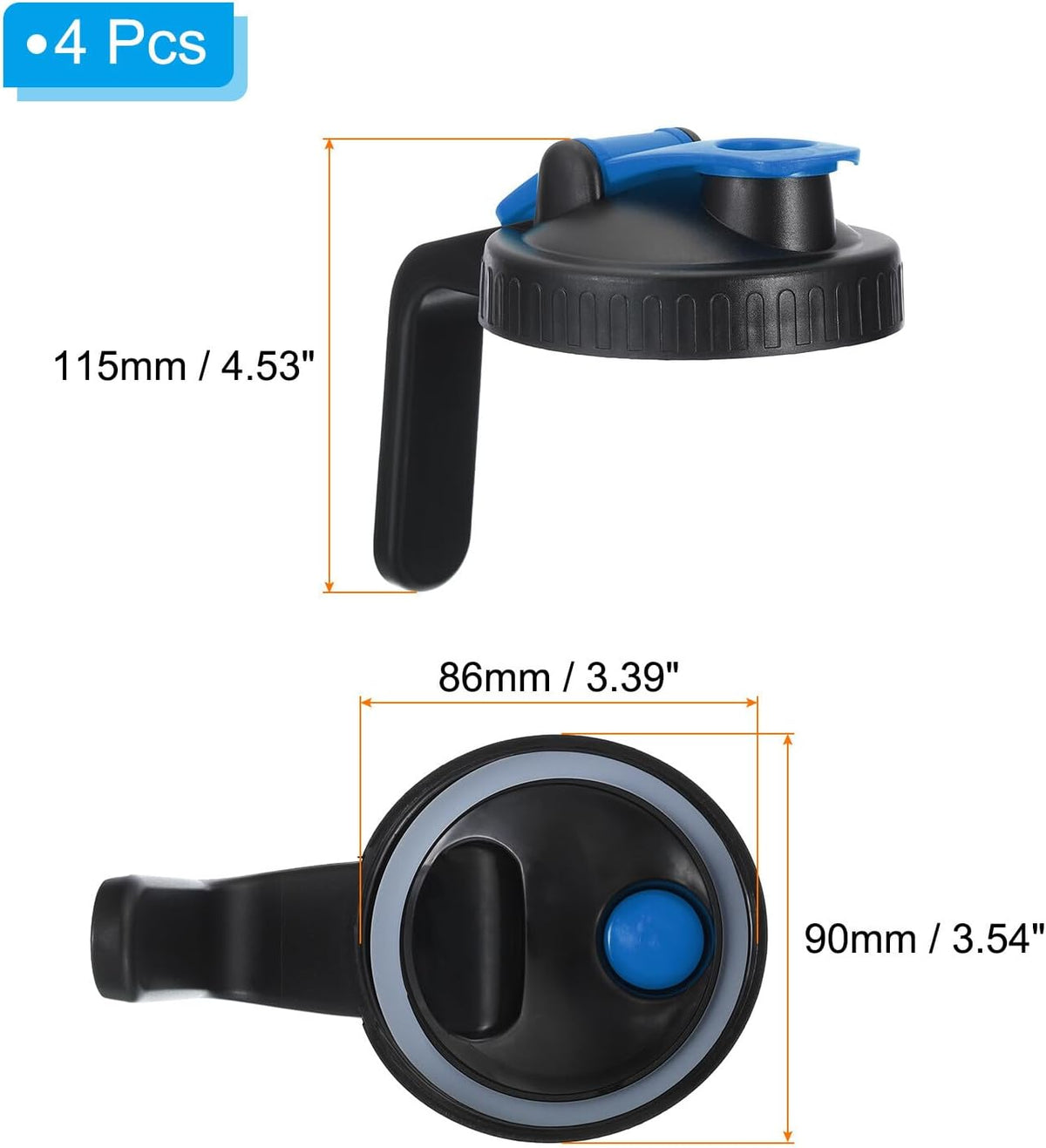 ya 14 9.20 baidi Mason Jar Pour Spout Lids 4 Pcs Wide Mouth Flip Cap Pour Lids Black/Blue-1