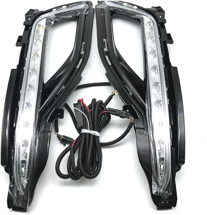 ya 10 9.16 zhengce 1 Pair Led Fog Lamp L+R Daytime Running Light for Hyundai Sonata 9 2015-201