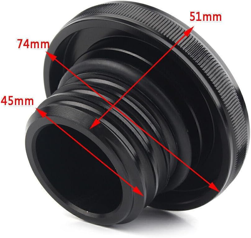 ya 4 8.10 Gas Cap Fuel Tank Right-hand Thread Smooth Fit Harley Sportster Dyna Softail Blk
