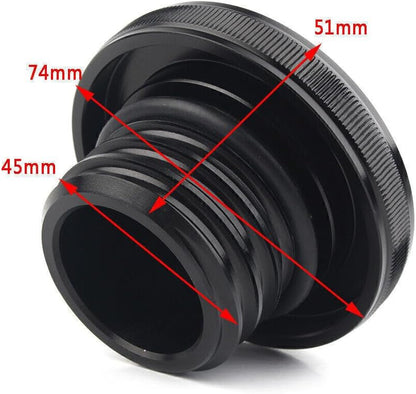 ya 4 8.10 Gas Cap Fuel Tank Right-hand Thread Smooth Fit Harley Sportster Dyna Softail Blk