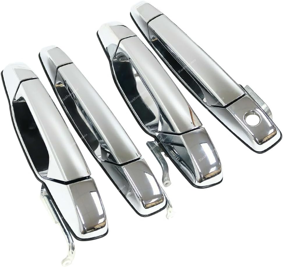 ya 9 10.24 4X Chrome Outside Door Handle for Chevy Avalanche Silverado Suburban Tahoe 07-13