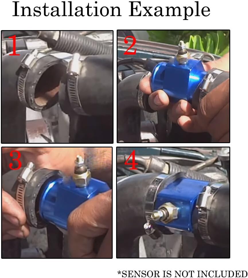 ya 4 8.24 baidi 38mm Aluminum Water Temp Temperature Gauge Coolant Radiator Hose Joint Pipe Kit