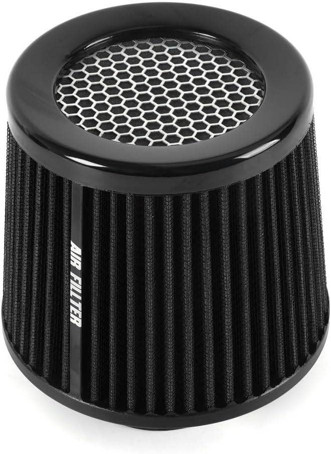 ya 13 9.15 baidi Universal 3 Inch 76mm Inlet Air Intake Cone Filter Replacement Air Filter BLACK