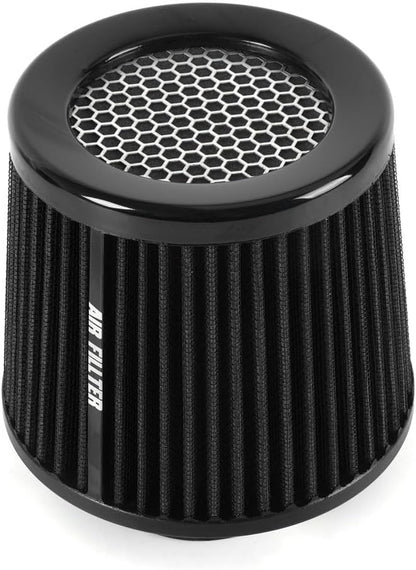 ya 13 9.15 baidi Universal 3 Inch 76mm Inlet Air Intake Cone Filter Replacement Air Filter BLACK