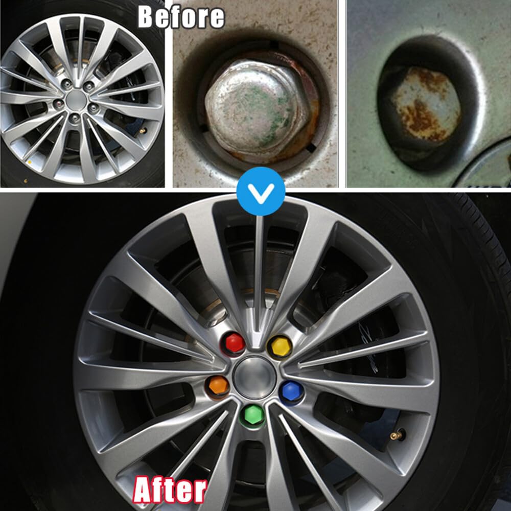 ya 10 9.16 baidi 20pcs 21mm Car Auto Wheel Nut Lug Cover Hub Screw Caps Bolt Rims Tire with Tool