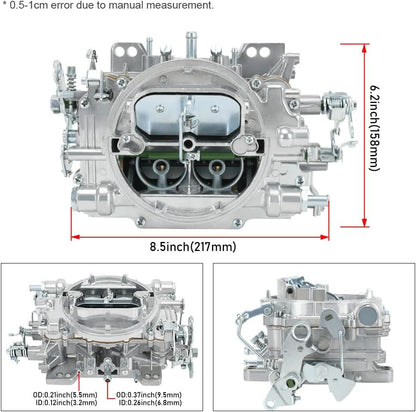 ya 2 8.15 4 Barrel Carburetor for MAN ual Choke Square Bore For 1405 Performer 600 CFM