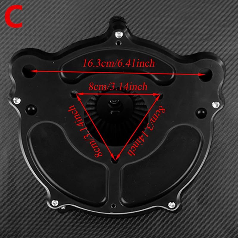 ya 5 8.10 Dots Ring Air Filter Gray Cleaner Intake Fit for Harley Touring 08-16 Softail 16