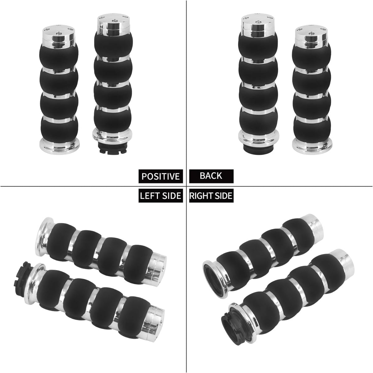 ya 11 9.14 baidiChrome 1 25mm Non-Slip Hand Grips for Harley Touring Road Electra Glide 96-2007