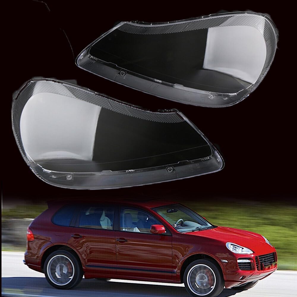 ya 9 10.24 Pair Headlight Lens Cover Clear Shell Plastic for Porsche for Cayenne 2008 2009 2010