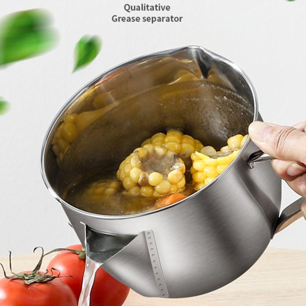 ya 14 9.20 baidi Oil Filter Soup Grease Separator Stainless Steel Separating Bowl-1