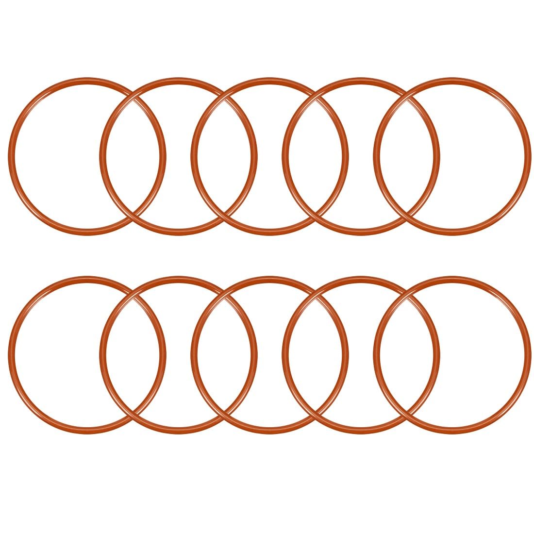 ya 13 9.15 baidi Silicone O-Ring 47mmx42.2mmx2.4mm VMQ Seal Rings Sealing Gasket Red 10PCS