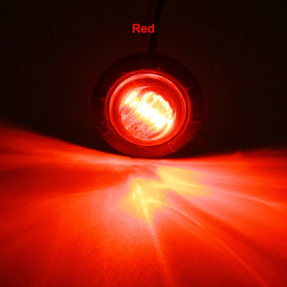 ya 4 8.14 10x 3/4 Red Round Side Marker Indicator LED Button Lights Truck Trailer @