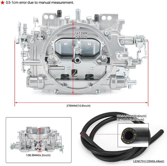ya 2 8.24 baidi For 1905 AVS2 650 CFM 4 Barrel Carburetor for MAN ual Choke Square Bore