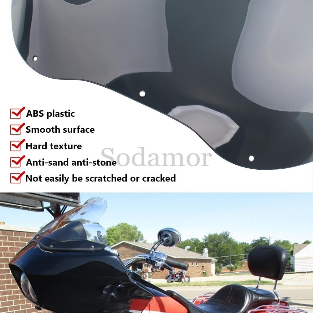 ya 23 10.7 baidi 12.5 Smoke ABS Wave Windshield Windscreen for Harley Road Glide CVO/SE FLTRXSE