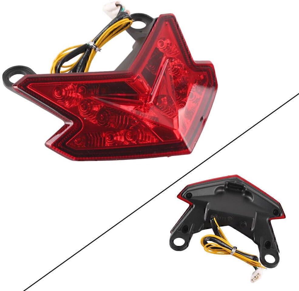ya 5 8.24 baidi LED Rear Brake Turn Signals Stop Tail Light for Kawasaki Z800 ZX6R 2013-2014 Red