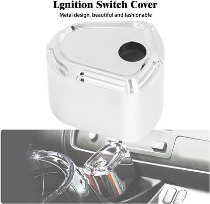 ya 4 8.14 Chrome Ignition Switch Cover Fit for Harley Electra Road Street Glide 2007-2013