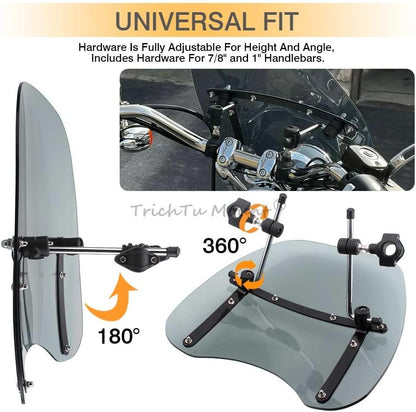 ya 23 10.7 baidi 17¡Á15 Motorcycle Windshield Windscreen Universal Fit For 7/8'' 1'' Handlebara