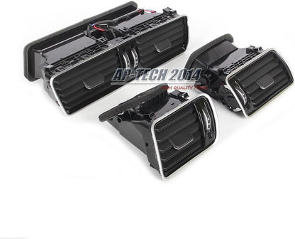 ya 10 9.16 baidi 3* Dashboard AC Air Vent Kit Bright Chrome Fit for VW CC for Passat