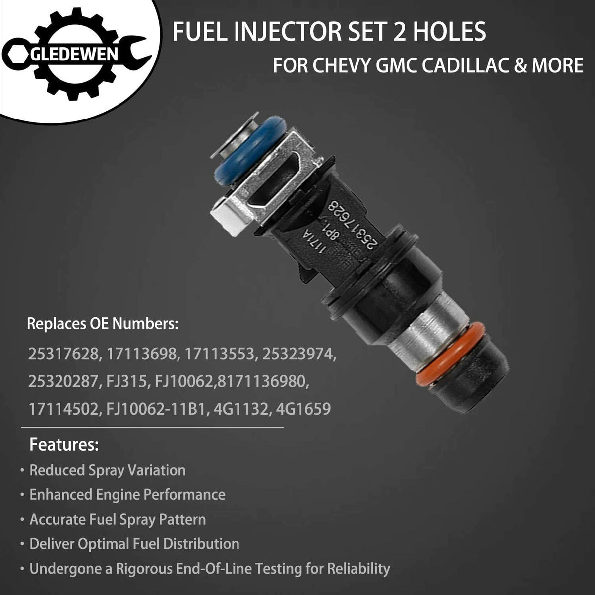 ya 10 9.16 baidi 8X Upgrade Fuel Injector 25317628 for Chevy for Silverado for GMC 4.8 5.3 6.0L Accessory