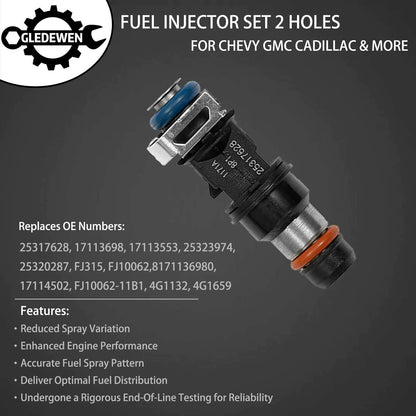 ya 10 9.16 baidi 8X Upgrade Fuel Injector 25317628 for Chevy for Silverado for GMC 4.8 5.3 6.0L Accessory