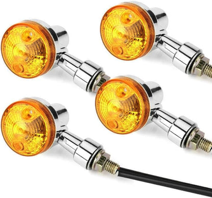 ya 4 8.10 4x Silver Motorcycle Turn Signals Indicator Blinker Amber Light for Honda for Suzuki