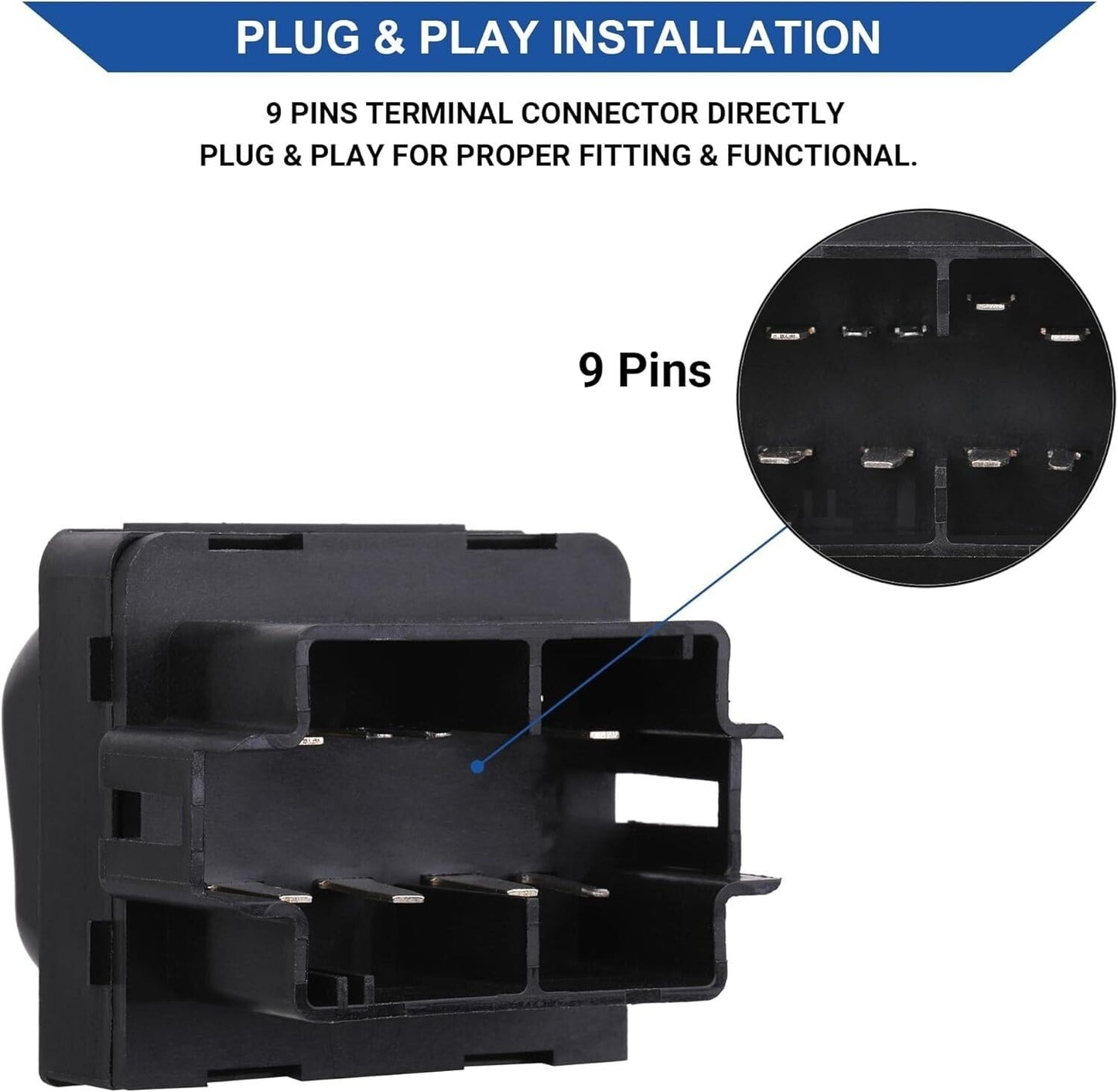 ya 8 8.24 baidi Window Switch Power Front LH Left Driver Side for Ford F150 F250 with 2 Doors 