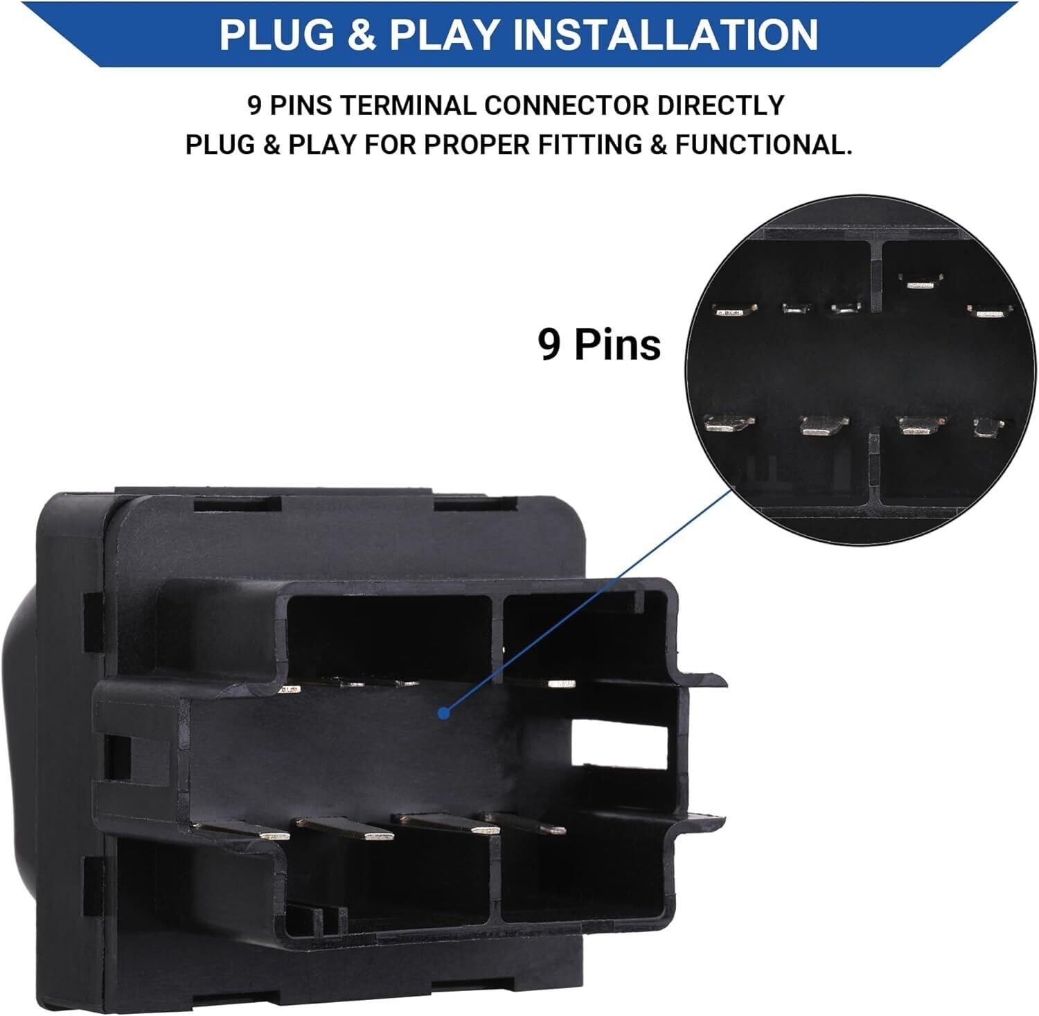 ya 8 8.24 baidi Window Switch Power Front LH Left Driver Side for Ford F150 F250 with 2 Doors 