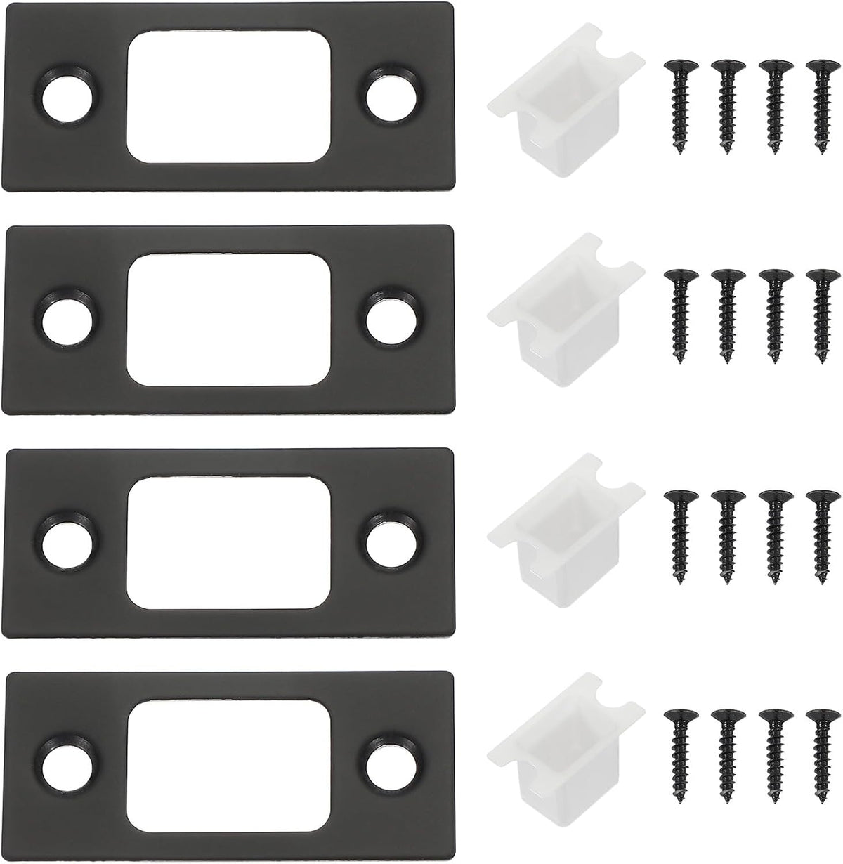 ya 26 10.21 baidi 4 Pcs Door Strike Plates Right Angle Strike Latch Strike Door Locks Plate Black-2