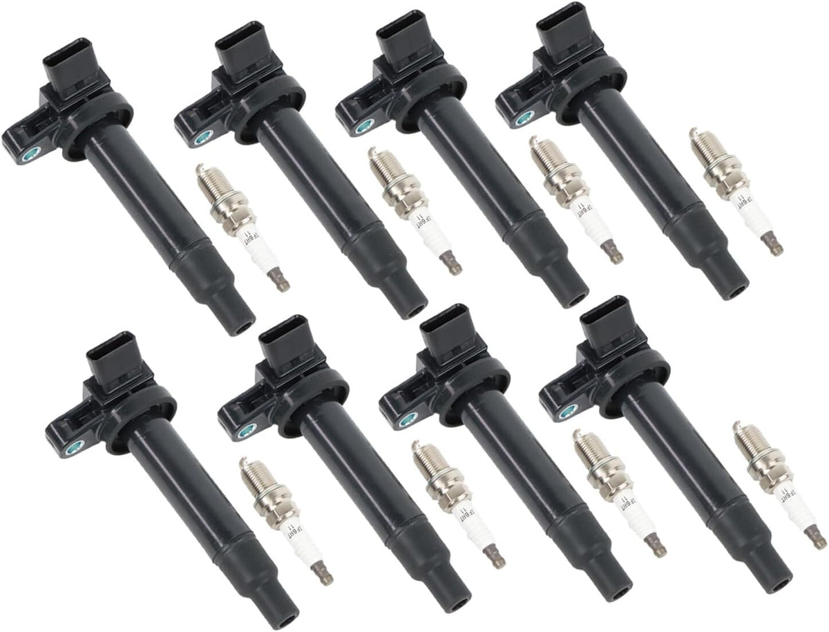 ya 9 10.24 8 Ignition Coils & 8 Iridium Spark Plugs for Toyota Tundra Sequoia 4.7L V8 UF230