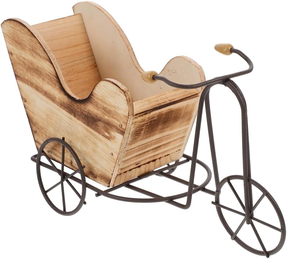 ya 26 10.21 baidi Wooden Candy Holder Bike Plant Stand Vintage Flower Pot Flower Cart Flower Pot