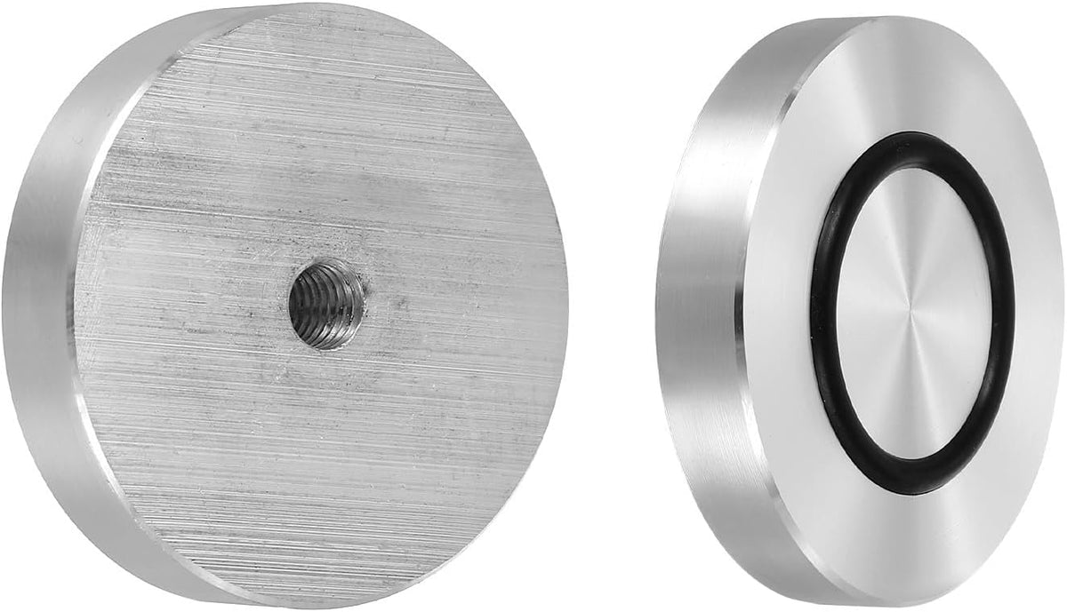 ya 26 10.21 baidi M8 50mm / 2 Dia 10mm Aluminum Disc Glass Top Adapter with Rubber Ring 4pcs