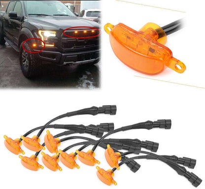 ya 4 8.14 Fit for Ford F150/F-150 9X Amber Front Grille Bumper SUV Truck Running Light Kit